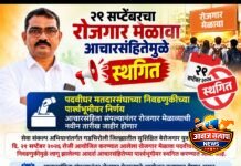 २९ सप्टेंबरचा रोजगार मेळावा आचारसंहितेमुळे स्थगित — प्रा. रमेश बारसागडे